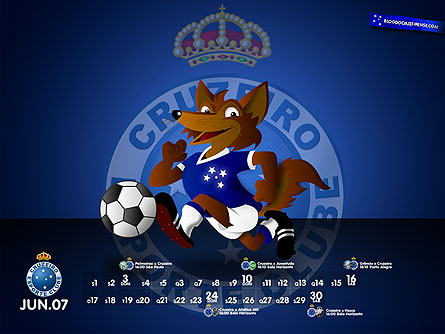 Calendário para Desktop Cruzeiro 2007: Junho